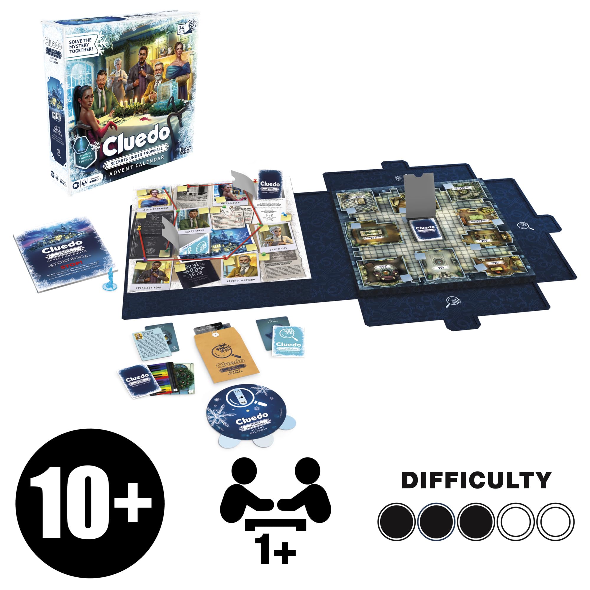 Cluedo Calendrier de l'Avent : Secrets Under Snowfall – Version Anglaise