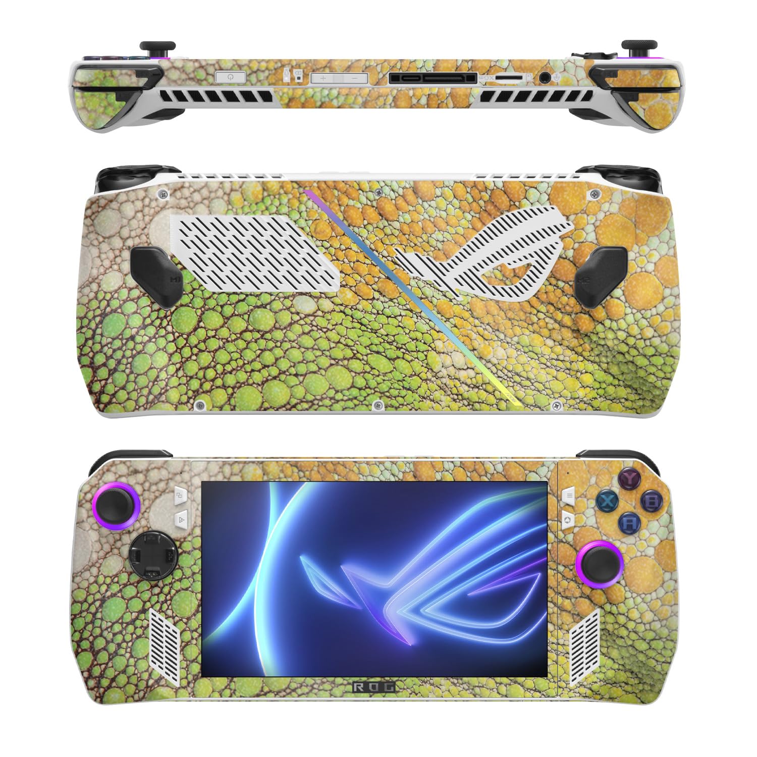 MightySkins Glossy Glitter Skin Compatible with Asus ROG Ally - Iguana Skin | Protective, Durable High-Gloss Glitter Finish | Easy to Apply