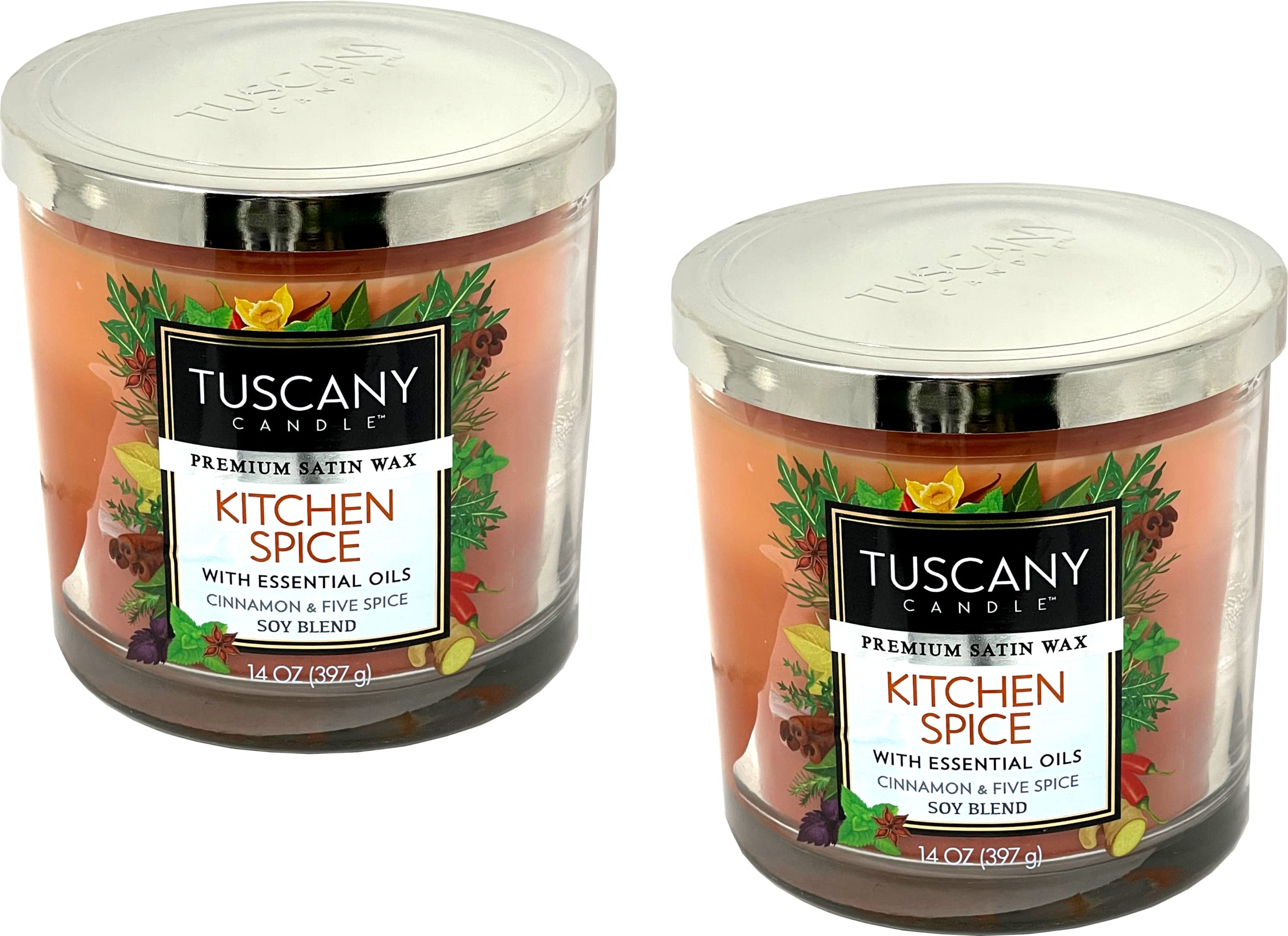 Tuscany Candle 14oz Scented Candle Soy Blend 2-Pack (Kitchen Spice)