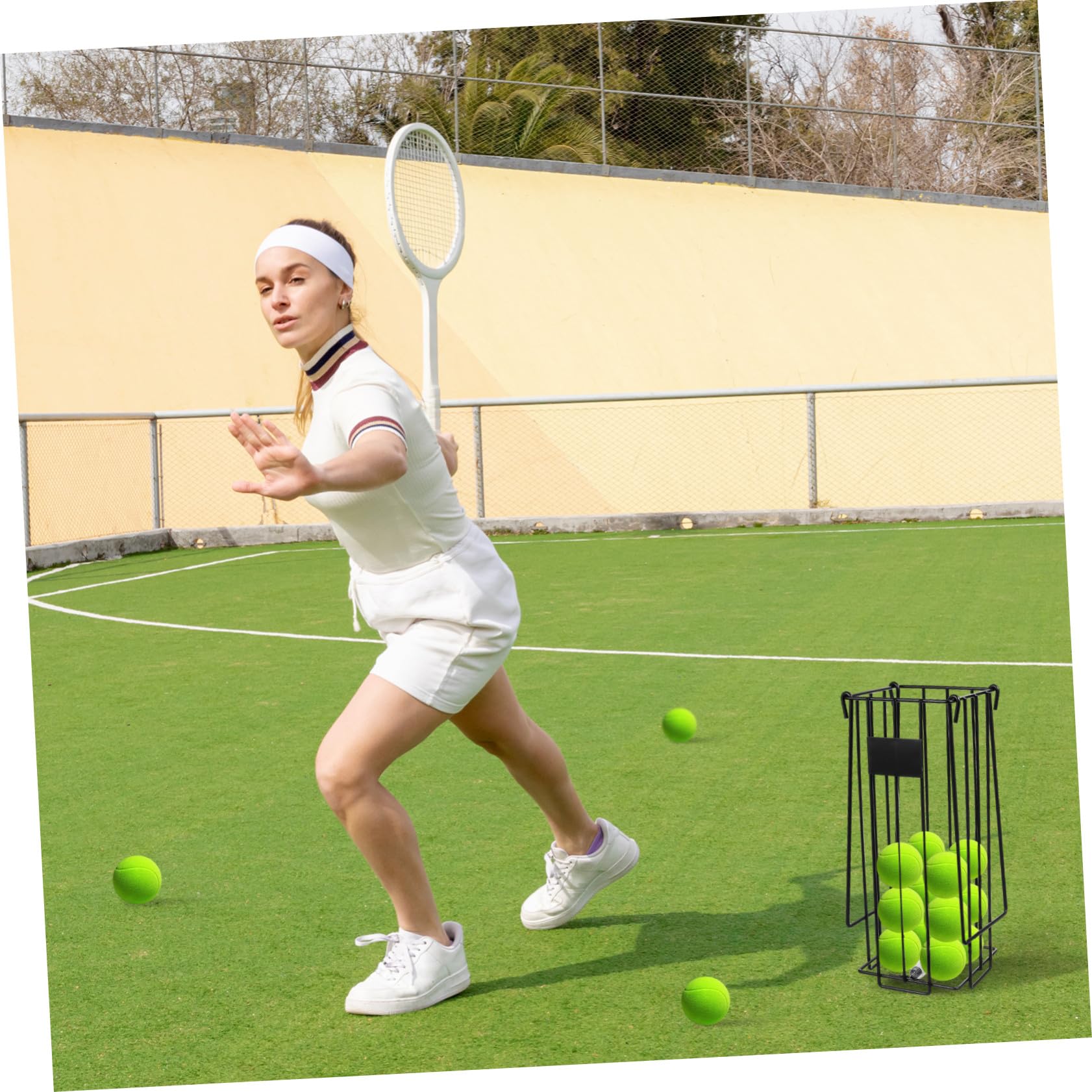 Recogedor Portátil de Pelotas de Tenis con Mecanismo de Presión Fácil Manejo y Transporte para Pickleball y Tenis