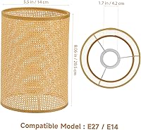 Vista 2 de Lámpara de escritorio, lámpara de mesa, ventilador de techo, lámpara de casa de campo, cubierta de lámpara de piso, pantalla tejida para lámparas