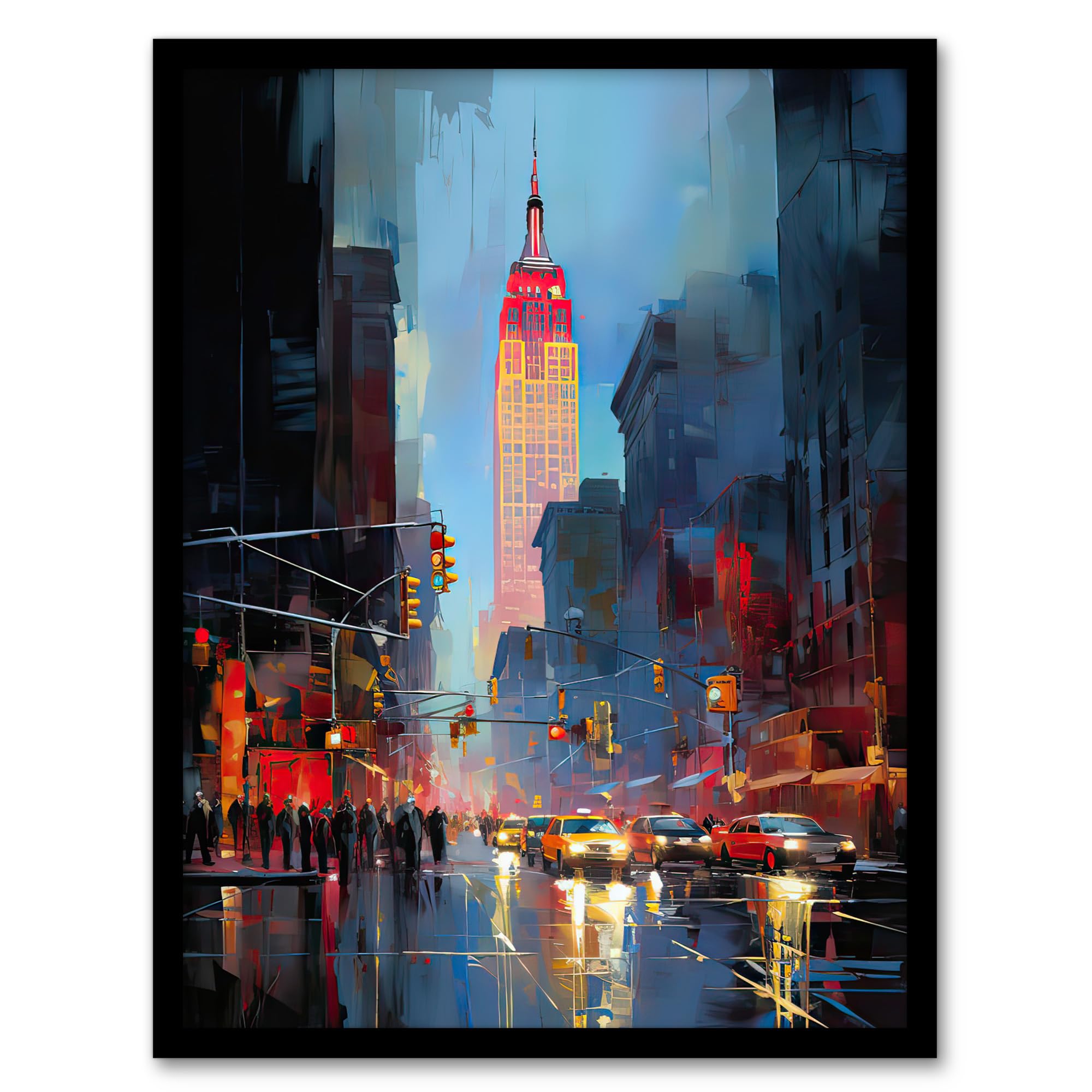 Artery8 Empire State Nyc New York Cityscape At Sunset Wall Art PrintA4 Size from B&Q