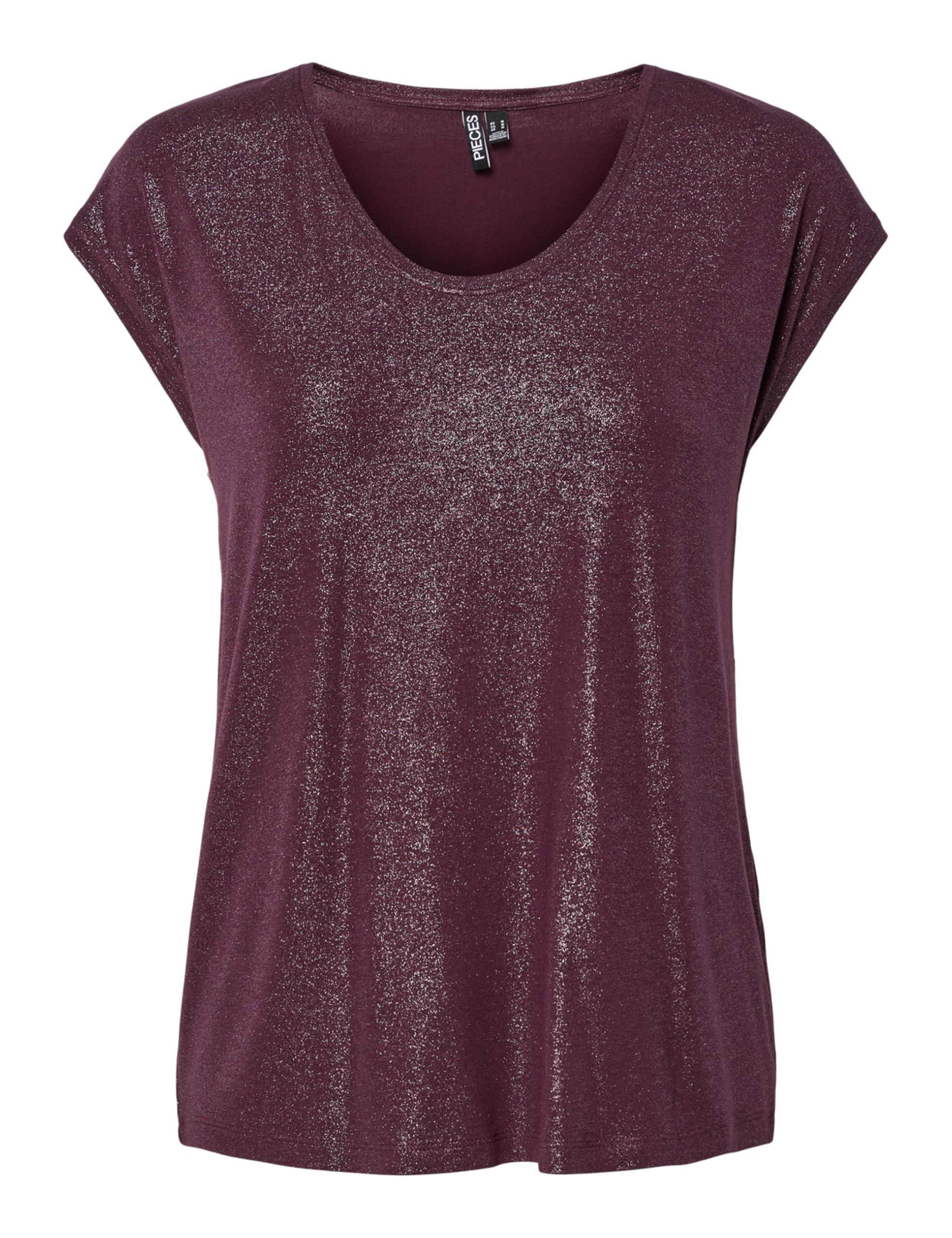 PIECES Damen Pcalice Ss Glitter Tee JRS Noos Bc