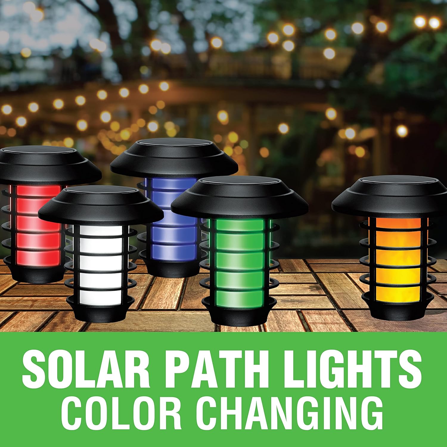 Bell+Howell Solar Pathway Lights Color Changing LED Solar Lights Outdoor, IP67 Waterproof Solar Path Lights, Solar Powered Garden Lights for Walkway, Yard, Backyard, Lawn or Landscape - 4 Packs