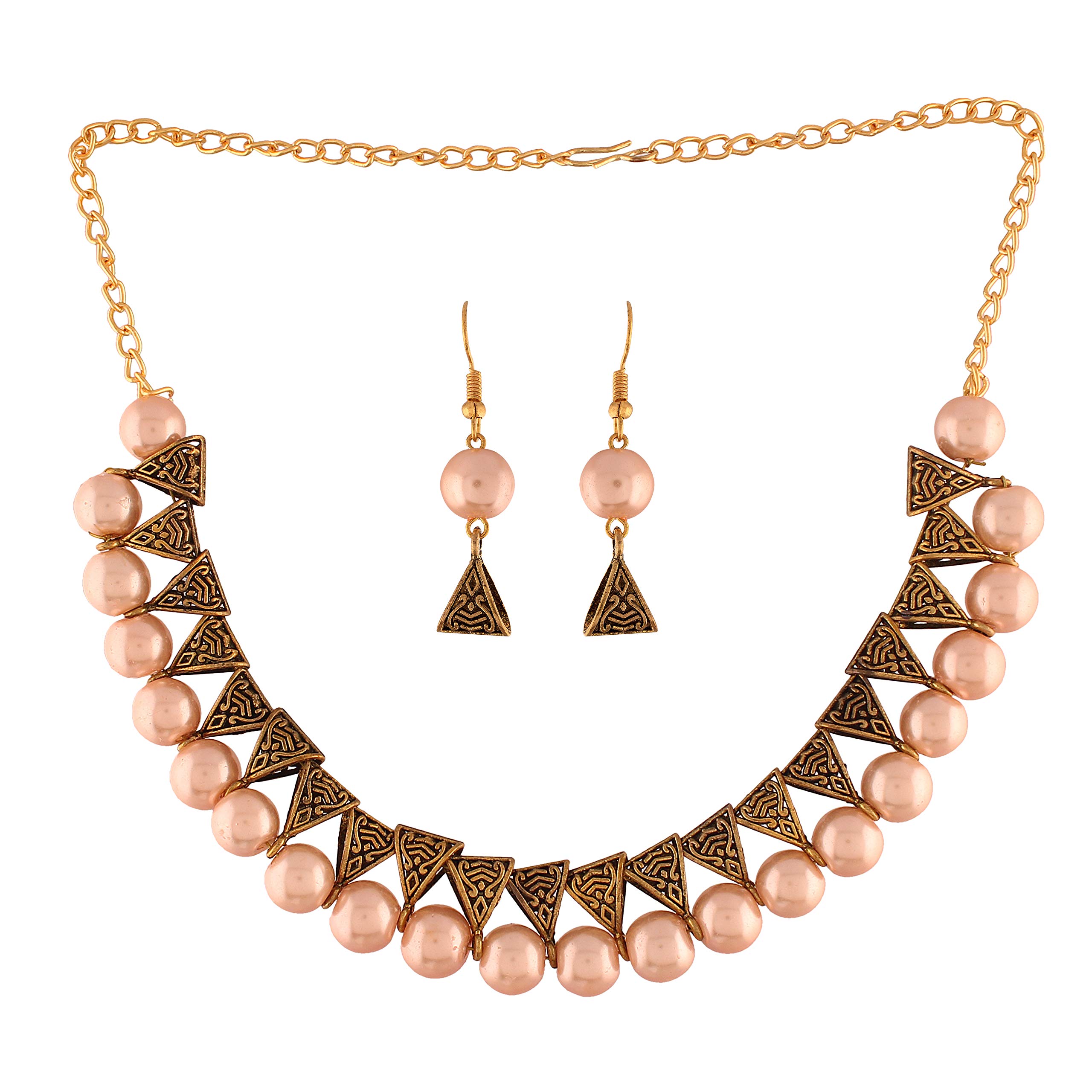 I Jewels 18K Gold Plated Stylish Pearl Choker Necklace Jewellery Set For Women (M4124FL) (B089QFMJ53) Amazon Price History, Amazon Price Tracker