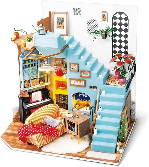 Rolife Miniature House Kit Joy's Peninsula Living Room,Gifts For Women Friends Lovers Family Home docor(DG141)