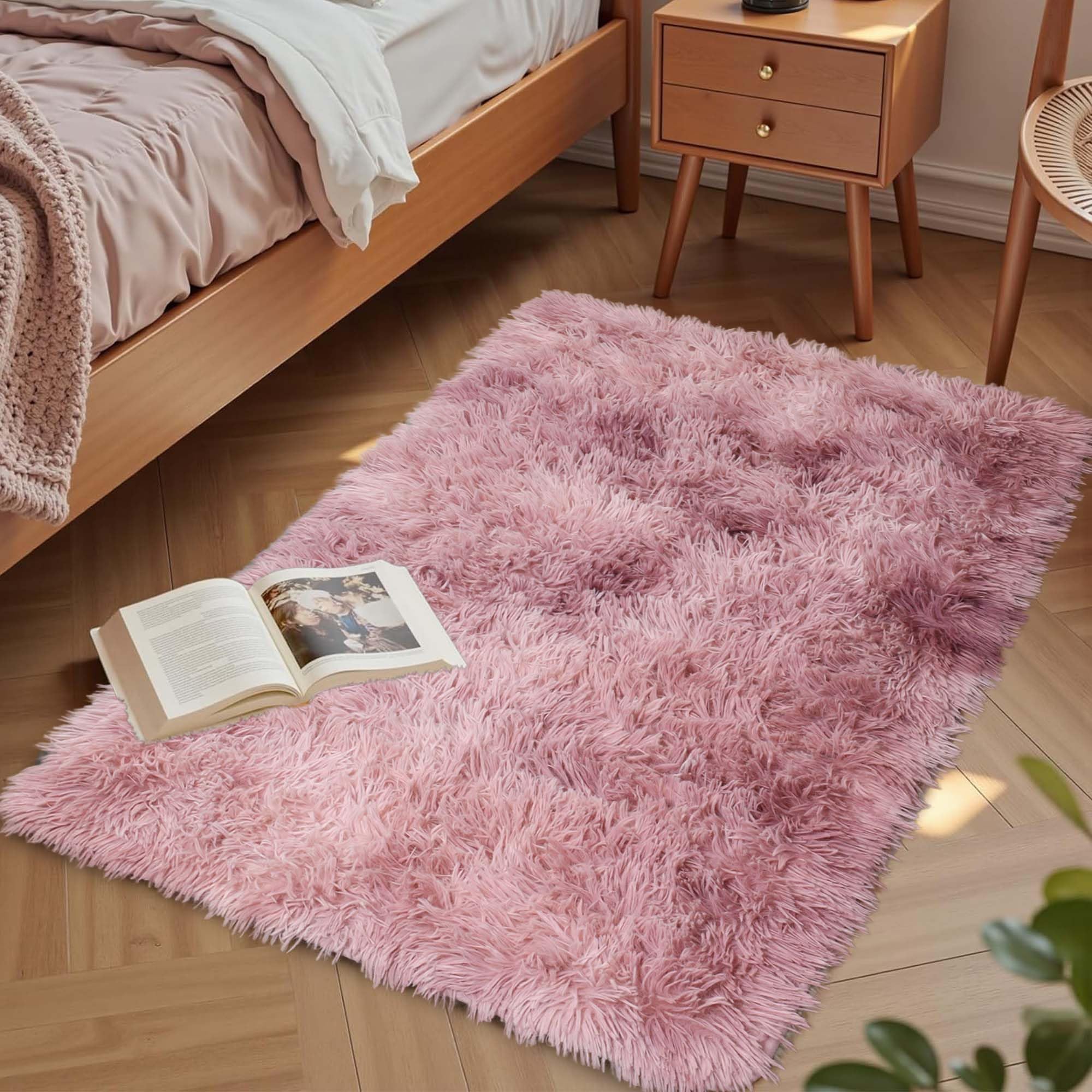 Aspire Homeware Rugs Living Room Small 50cm x 80 cm, Tie-Dye Pink Lilac Area Rugs for Bedroom Anti Slip