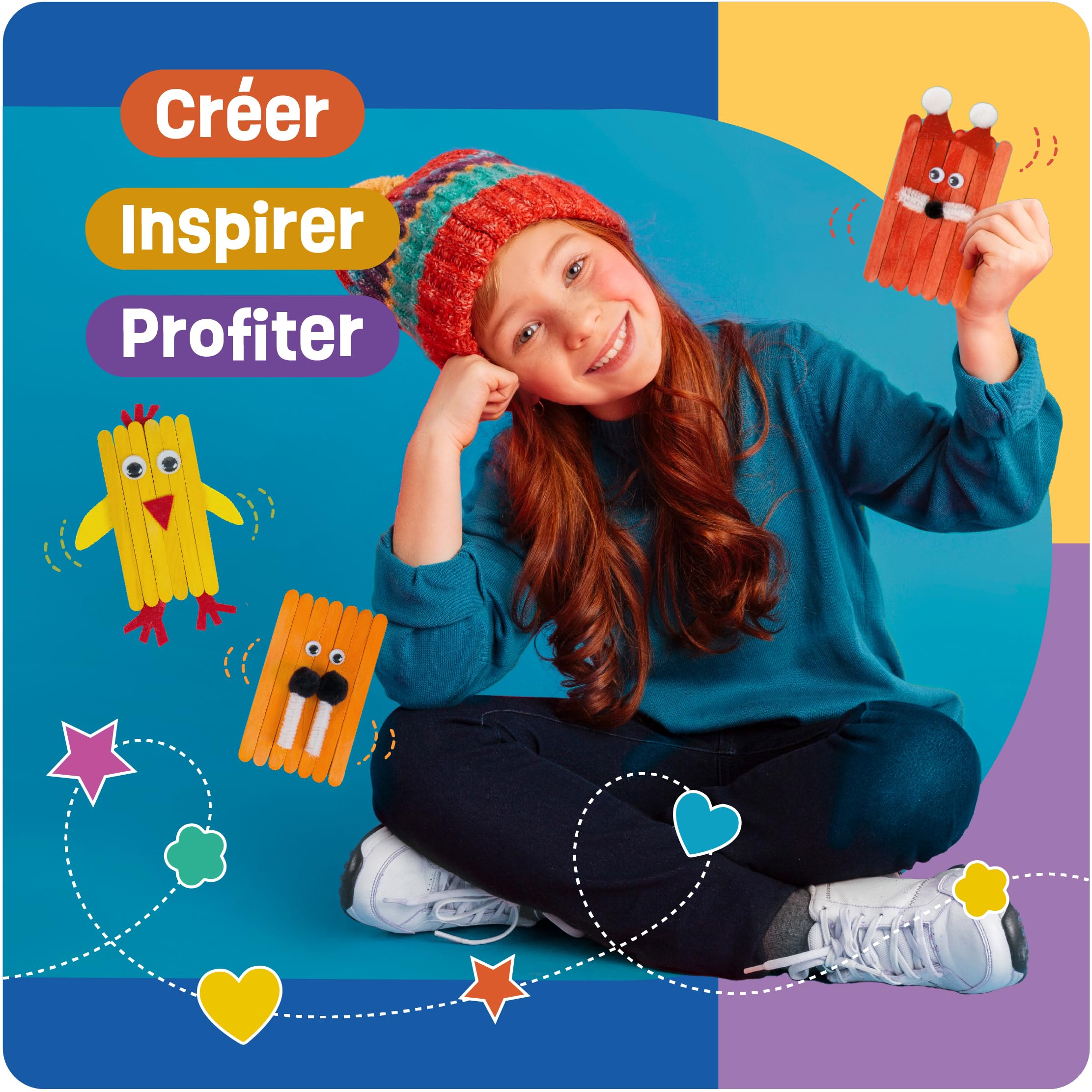 Smowo Boîte créative colorée pour filles et garçons - Kit de démarrage Mega