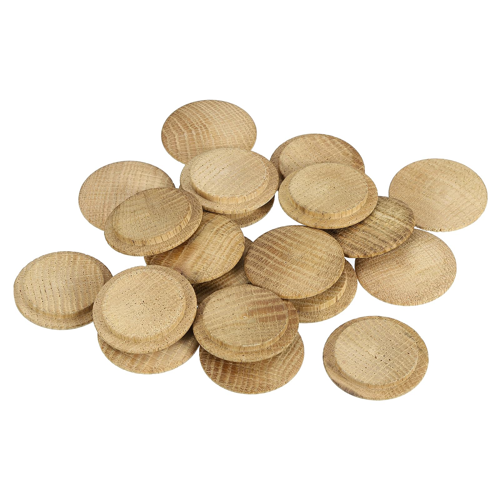 uxcell 20 Pcs 1.38 x 1.77 Inch Wood Hole Plugs, Wooden Screw Hole Cover, Wood Pocket Button Plug for Chair Stair Craft Furniture Woodworking
