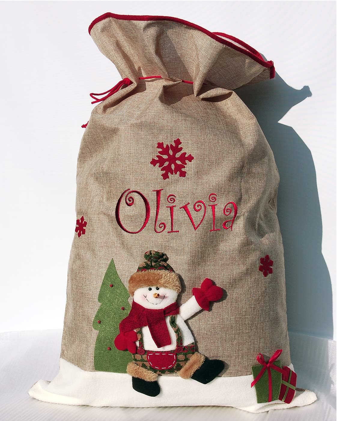 Tiptop Home Personalised Christmas Santa/Snowman Stocking 18"/Santa/Snowman Sack 35" (Snowman Sack 35")