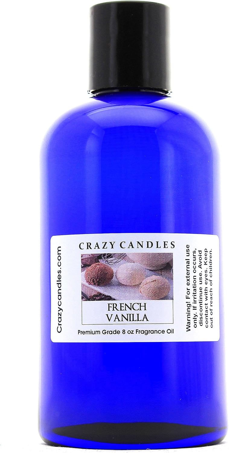Crazy Candles 8oz French Vanilla 8 Fl Oz Bottle (237ml) Premium Grade Scented Fragrance Oil