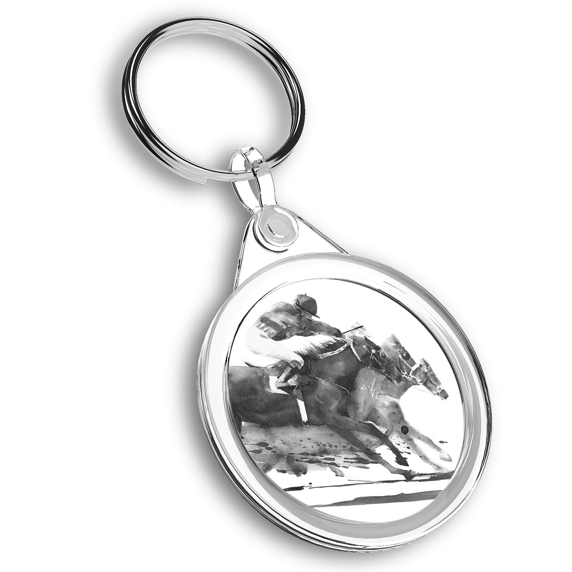 Destination Vinyl Ltd Unisex Multi 1 X Photo Keyring - Horse Racing Jockey Race |Keychain|Keyring|Charm| #43038