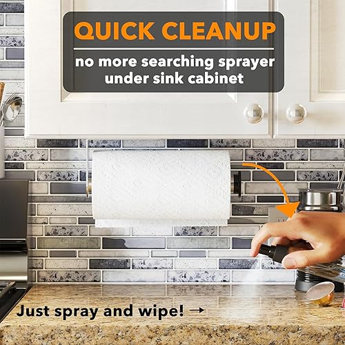 Miniatura 10 de SpaceAid SprayNeat - Soporte para toallas de papel con botella de spray, soporte para toallas de papel debajo del gabinete con rociador en el centro