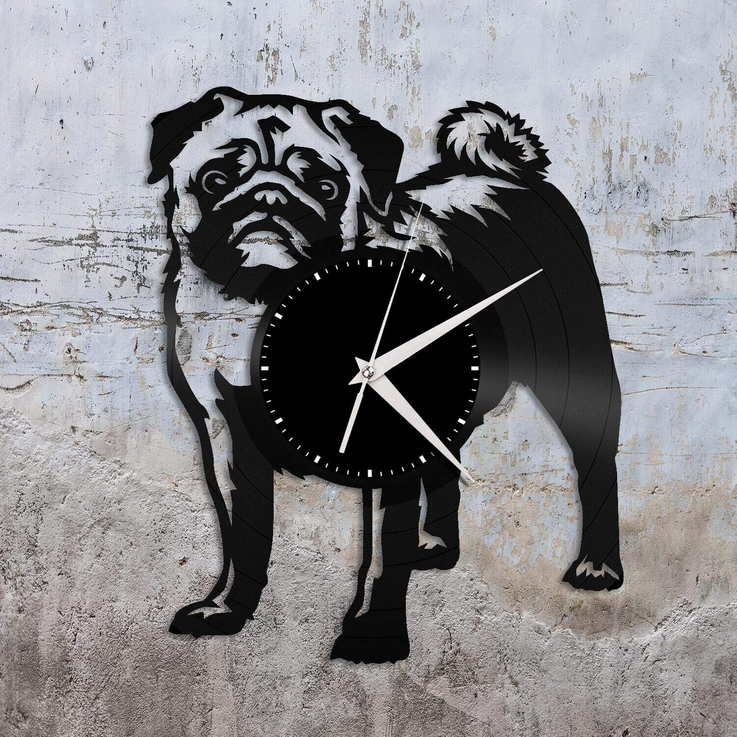 Coppia di gatti orologio da parete moderno gatti neri Silhouette decorazione da parete gattini orologio da parete con registrazione in vinile regalo di inaugurazione della casa per amante dei gatti