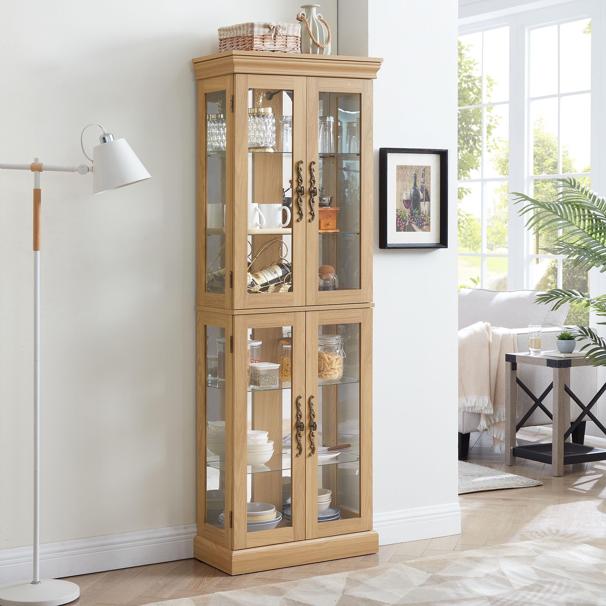 Amazon.com - CQSXDA Vintage Lighted Curio Display Cabinet Amazon.com - CQSXDA Vintage Lighted Curio Display Cabinet