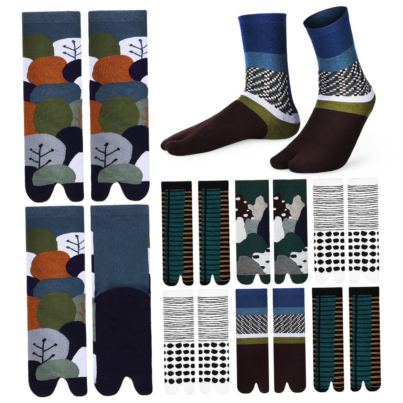 10 Paar Tabi Zehensocken aus Baumwolle für Damen und Herren