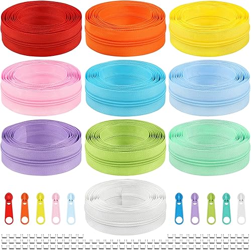 Miniatura 9 de Cremalleras de The Yard para costura, DOITEM 0.110 in Zippers 73.5 ft de nailon sin fin con cremallera deslizante y cremallera para costura y