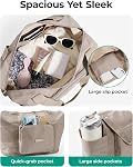 BAGSMART Sac pliable de voyage, 37L Sac à bandoulière extensible léger imperméable pour les voyages de week-end, continuer sur l'organisateur d'article personnel, noir