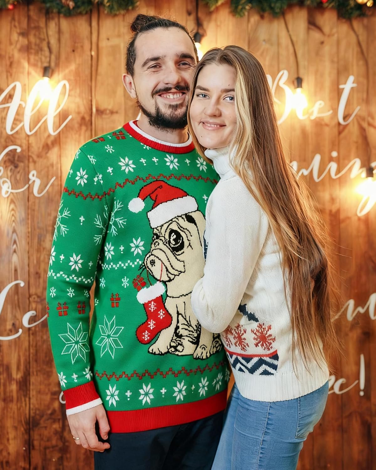 Runhit Ugly Christmas Sweater for Men and Women, Unisex Funny Xmas Holiday Pullover Knit Jumper, Novelty Party Outfit Gift - Image 3