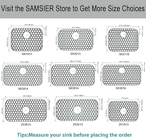 Miniatura 6 de Protectores de fregadero para fregadero de cocina de 13 x 11 y 16 x 12 y 19 x 14 y 22 x 13 y 24 x 13 y 26 x 14 y 28 x 14 y 30 x 16, alfombrillas de
