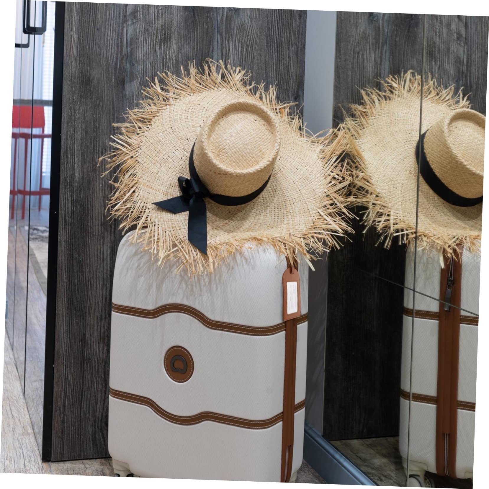 LIFKOME 15 Pz Etichetta bagaglio valigie suitcase documento d'identità della valigia biglietti da visita per bagagli etichette valigia pu etichette di identificazione pu Light Brown