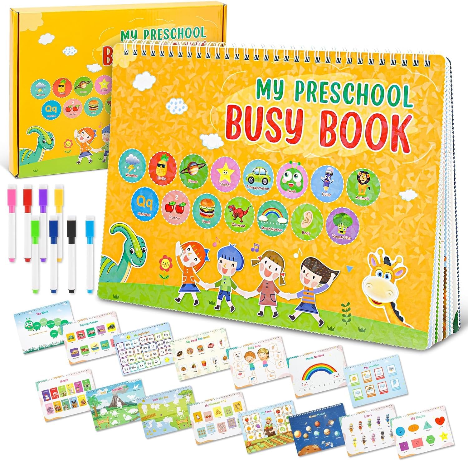 VODIQ Montessori Busy Book for Toddlers - Quiet Book for Kids, Develop Basic Skills, Learning Education Habits Toys for 2-5 Year olds, Preschool Birthday Return Gift for Kids (B0D6GFZMKL) Amazon Price History, Amazon Price Tracker