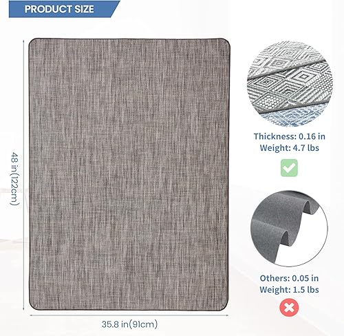 Miniatura 2 de RccugmatS Tapete para silla para suelo de madera dura y azulejos, 36 x 48 pulgadas, tapete resistente para silla de oficina para sillas rodantes,