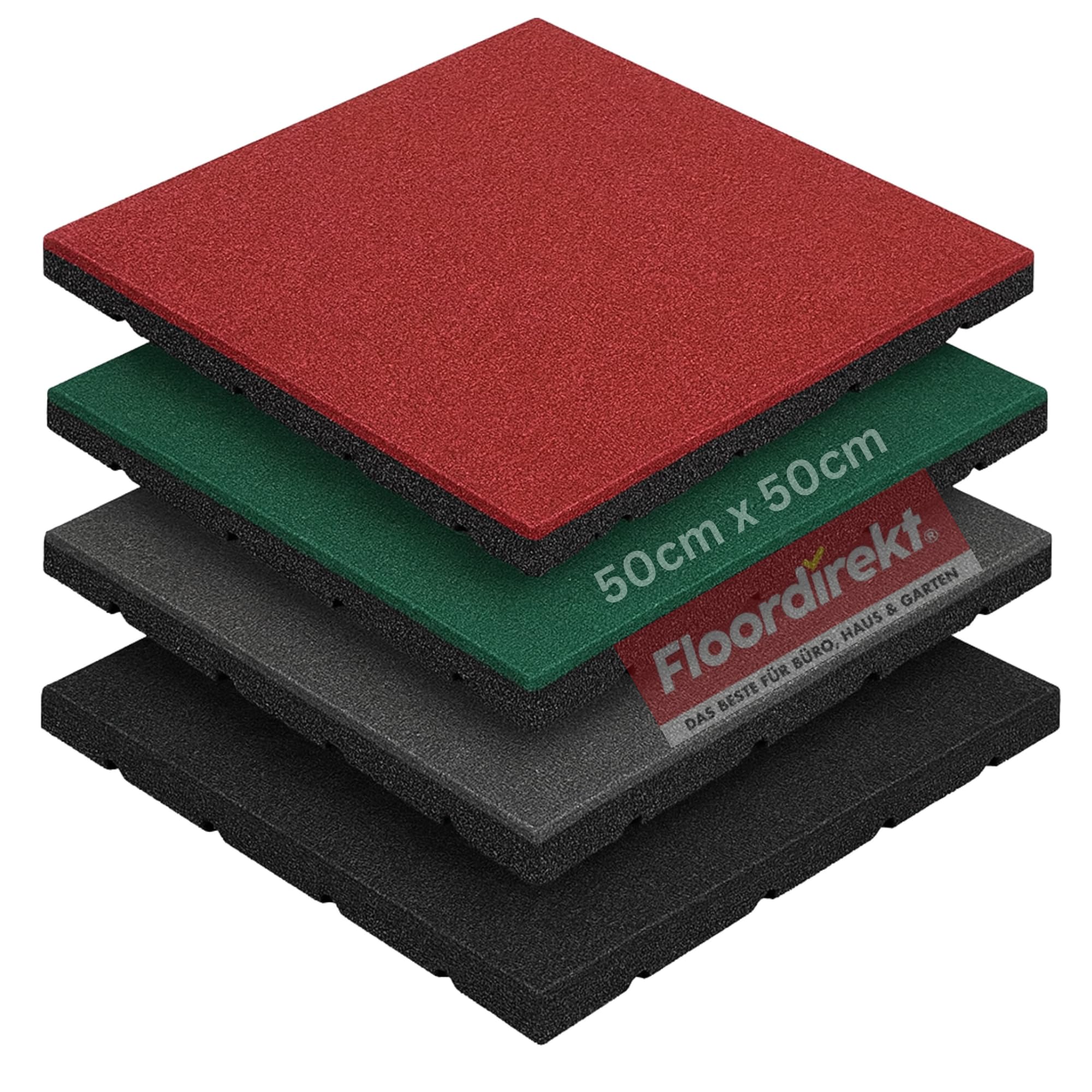 Floordirekt Play Protect Fall Protection Mat, Floor Mat for Playground & Garden, Cushioning & Non-Slip Surface, Weatherproof (Green, 30 mm)