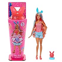 Barbie – Pop Reveal Serie Animal Party, bambola con orecchie da coniglietto e cucciolo incluso, 8 accessori a sorpresa con effetto cambia colore, giocattolo per bambini, 3+ anni, JCN87