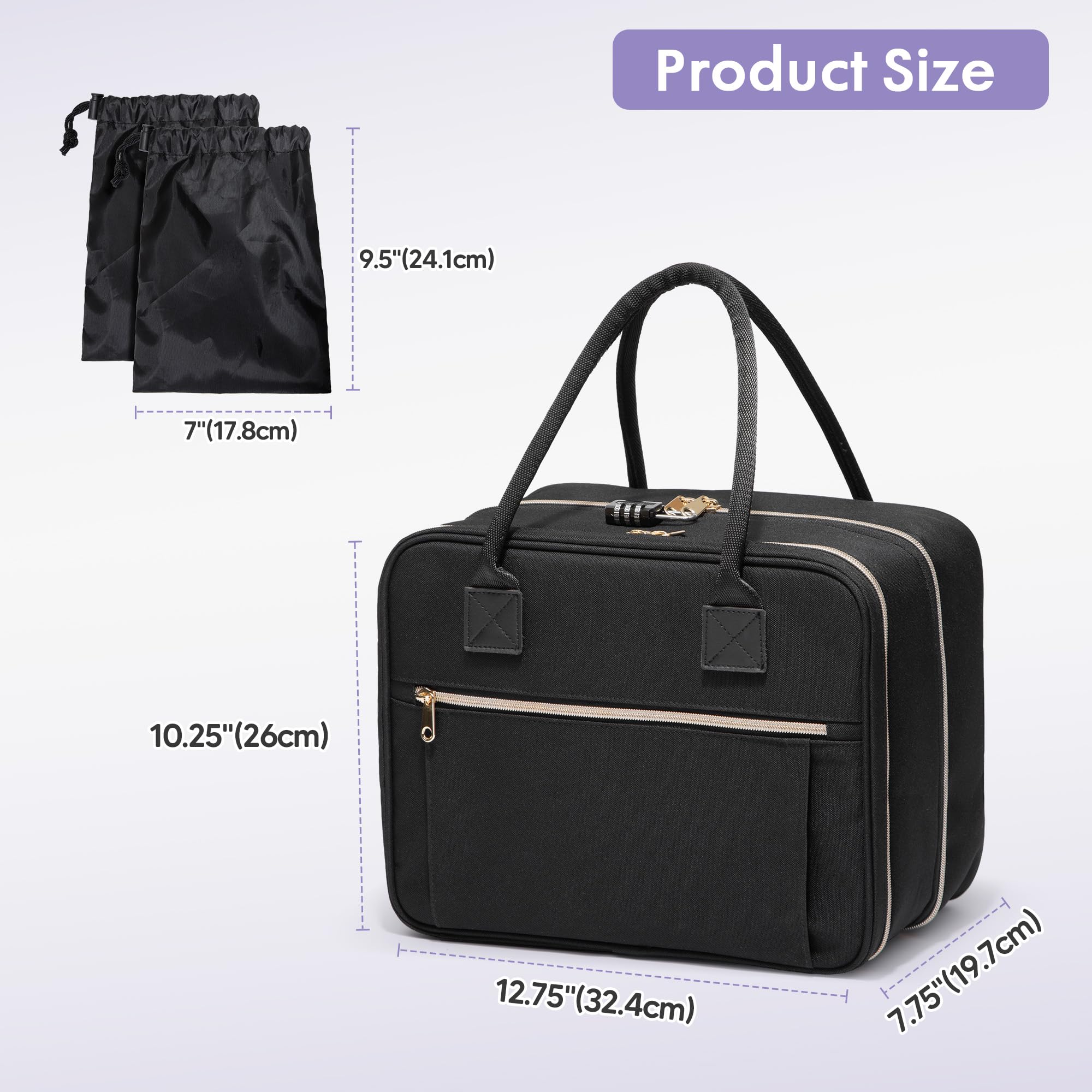 Damero Étui de Transport pour Jeux pour Adultes avec 2 Sacs à Cordon | Rangement pour Accessoires Intimes avec Séparateurs Amovibles, Étui de Voyage Discret pour Lubrifiant, Entraves, Accessoires