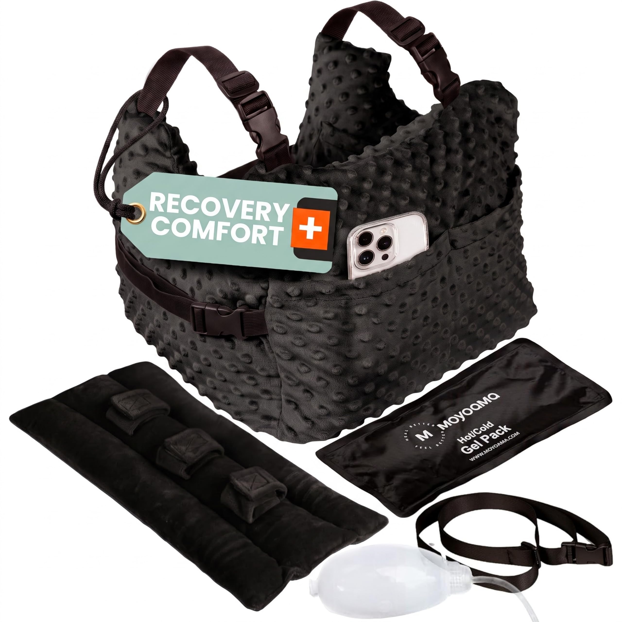 MOYOAMA Almohada posmastectomía – Almohada postoperatoria para Coche, reducción y Aumento de Senos, Almohada de Pecho después de cirugía cardíaca, imprescindible para recuperación de mastectomía,