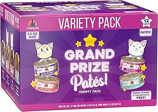 Weruva Wet Cat Food, Grand Prize Patés Variety Pack, 5.5oz Can, Pack of 12