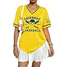 Baseball Jersey Shirts for Women Game Day Baseball Fan T-Shirts Oversized Baseballs Team V Neck Tee Tops