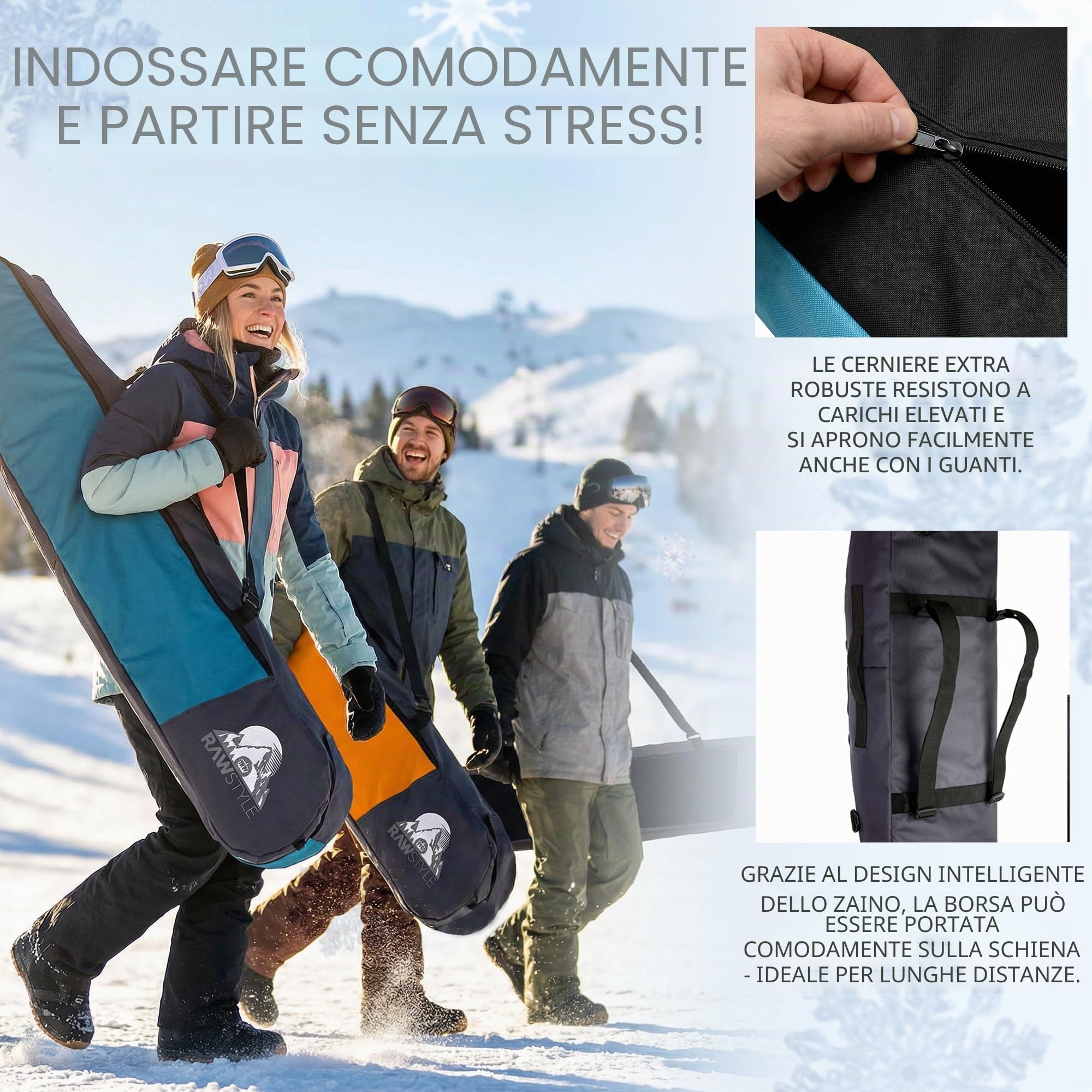 Rawstyle Borsa da Snowboard Zaino Modello 2