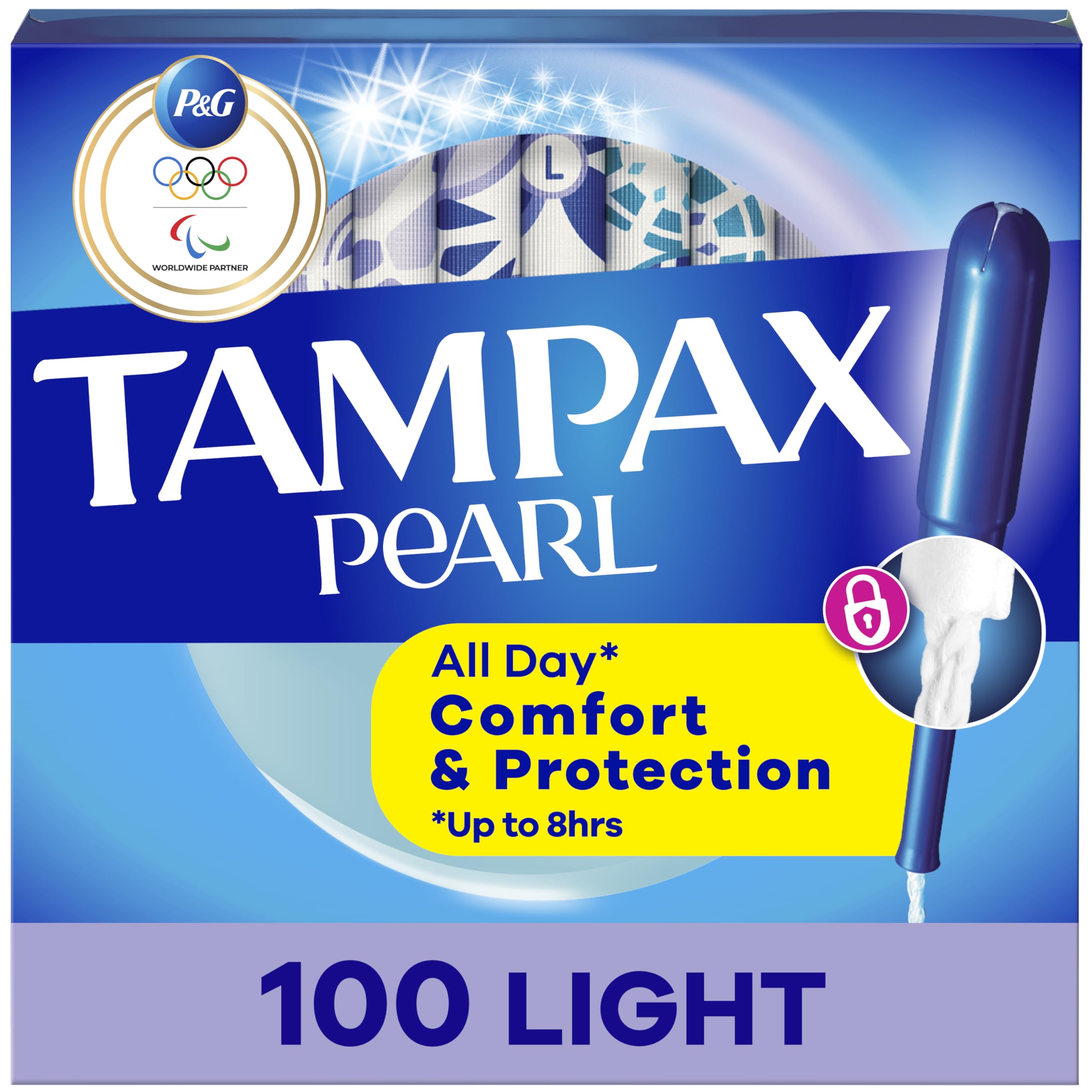 Pearl Tampons Light Absorbency, With Leakguard Braid, Unscented, 50 Count X 2 Packs (100 Count Total)