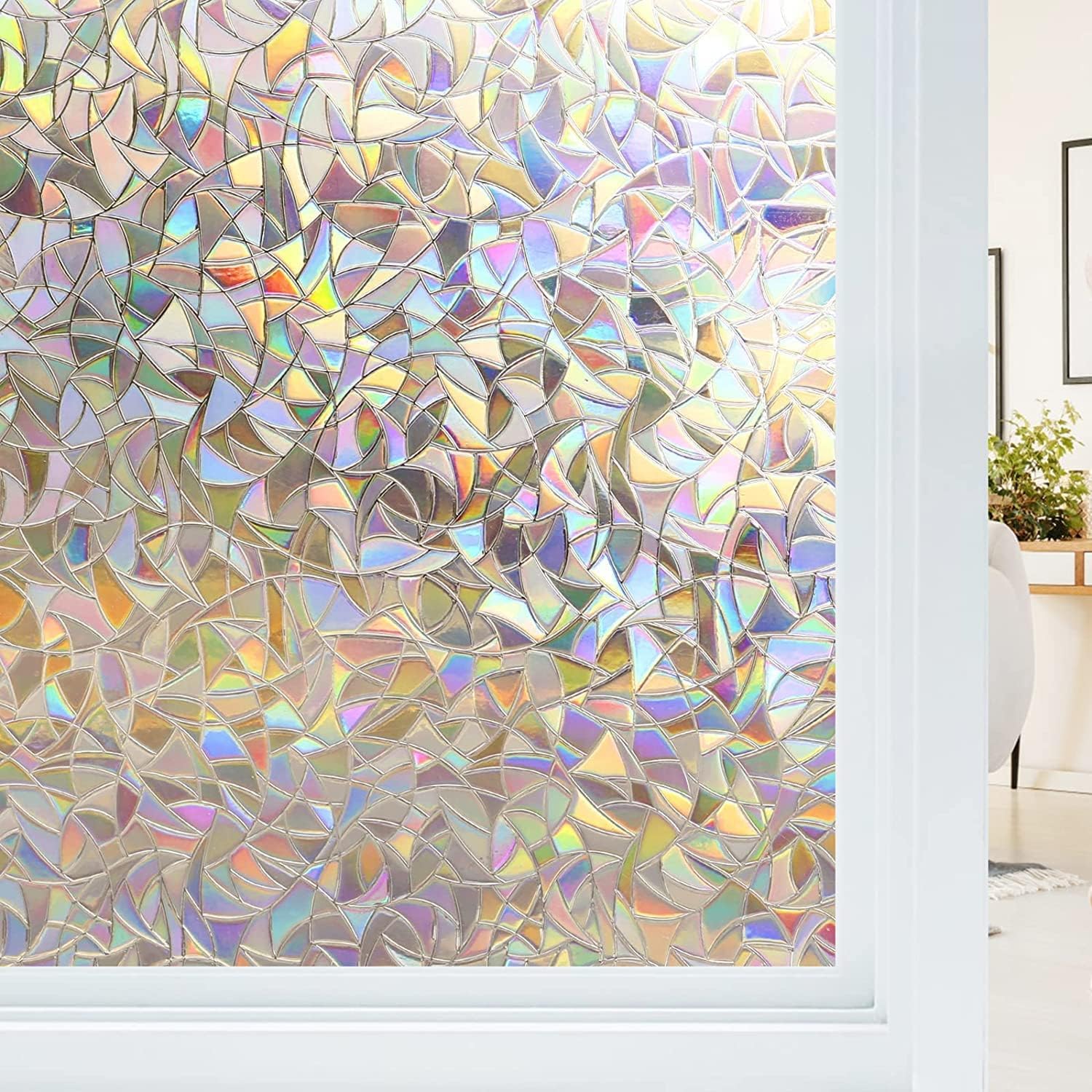 Haton 3D Fensterfolie Dekorfolie Selbstklebend Blickdicht Sichtschutzfolie Statisch Haftend Anti-UV