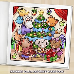 Merry Christmas: Cozy Coloring Book for Adults and Teens with Adorable Characters - Preview 1