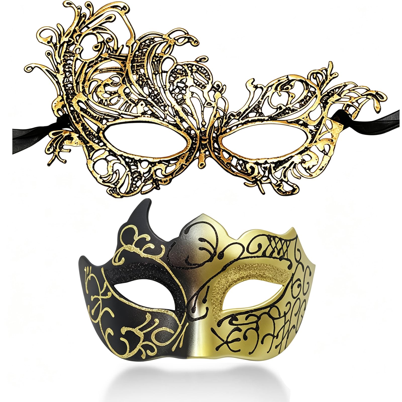 GYTFOG 2 PCS Masquerade Masks, Half Face Lace Masquerade Ball Masks