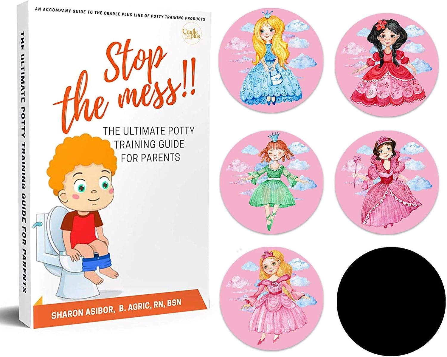 Potty Training Seat Magic Sticker | Princess Potty Training Toilet Color Changing Sticker | 5 Pack Toilet Targets for Potty Training Boys | Use with or Without Potty Chart or Potty Watch