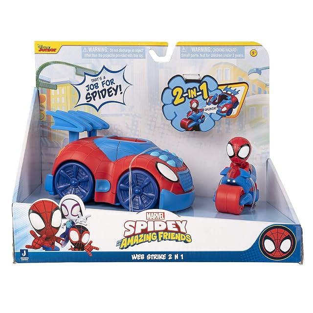 Foto 3 de 8 de Spidey and His Amazing Friends- Vehiculo 2 en 1 Moto con Figura- (Toypartner SNF0019)