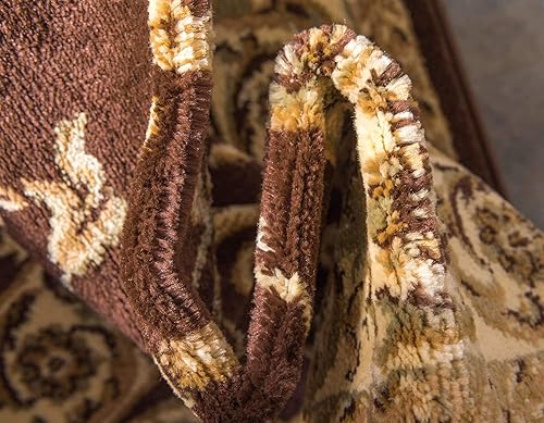 Miniatura 7 de Unique Loom - Alfombra clásica tradicional, colección Versalles, Polipropileno, Marrón marfil