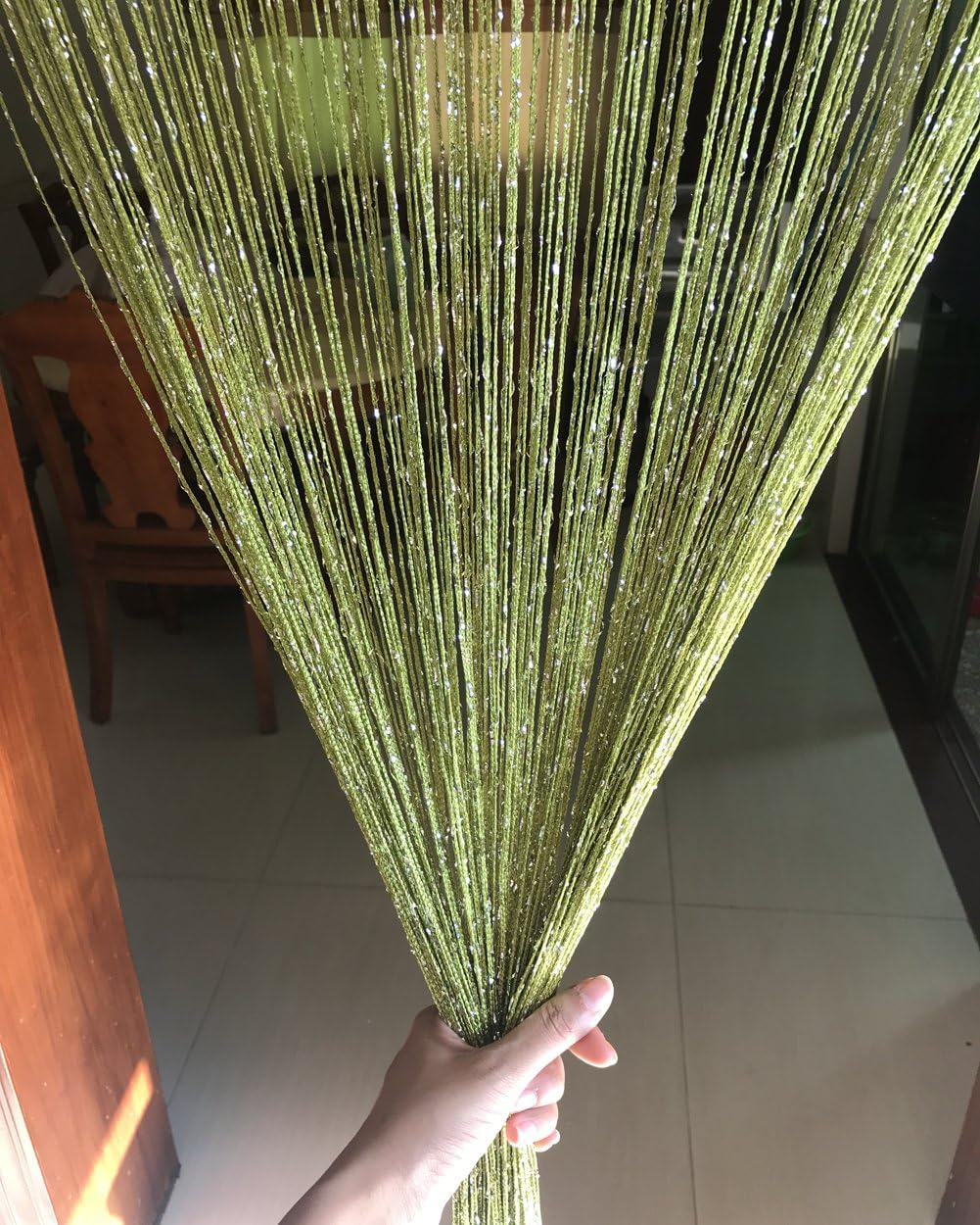 1x2 M Door String Curtain Rare Flat Thread Fringe Panel Room Divider Cute Strip Tassel for Wedding Coffee House Restaurant Parts - Image 2