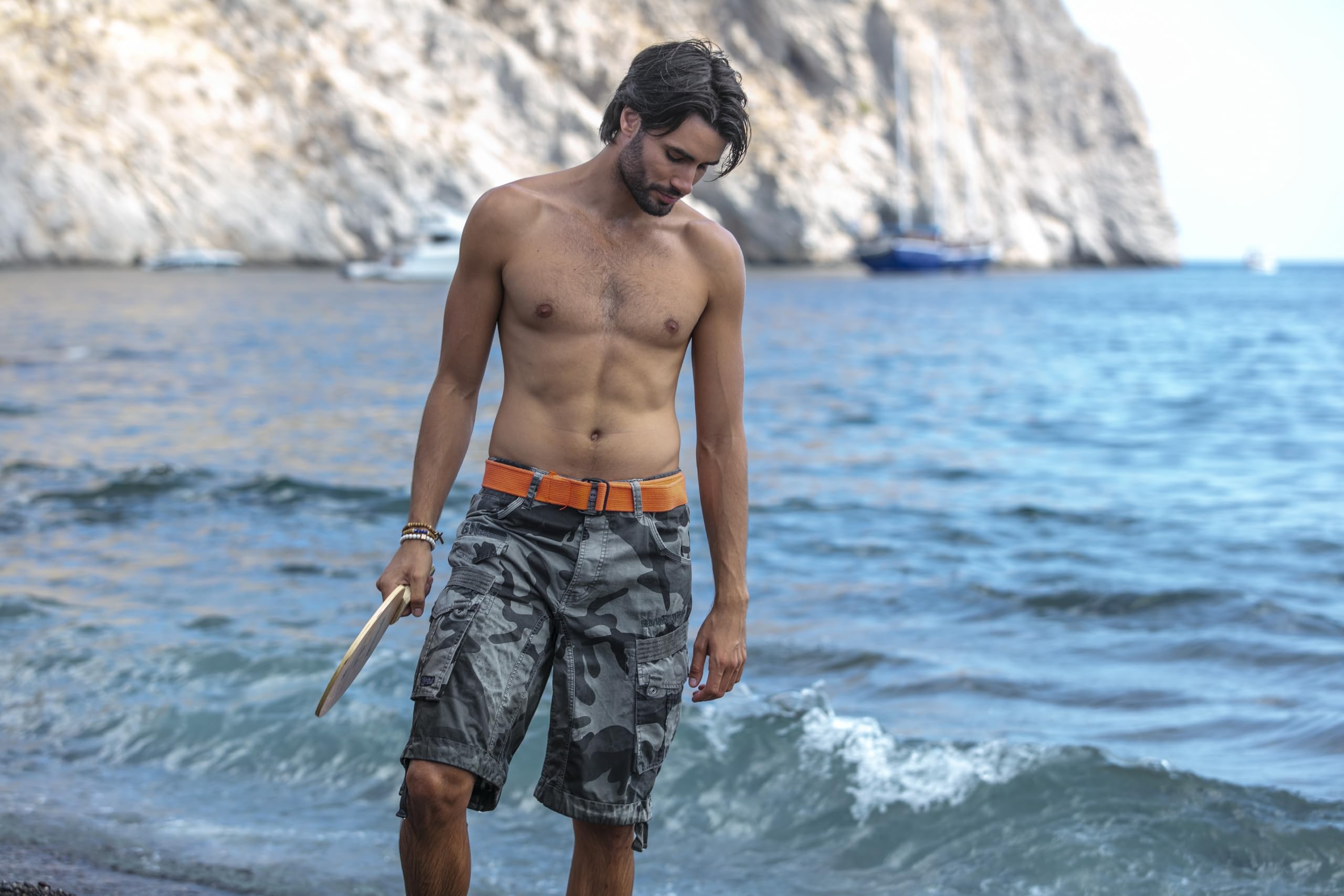 Geographical Norway Color Short pour Homme avec Ceinture