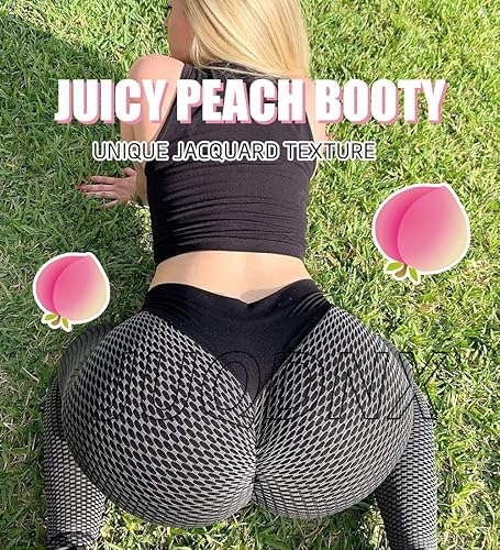 Miniatura 5 de JUQDNX TIK Tok Leggings for Women Butt Lifting Leggings High Waisted Booty Yoga Pants Tummy Control Workout Leggings Tights