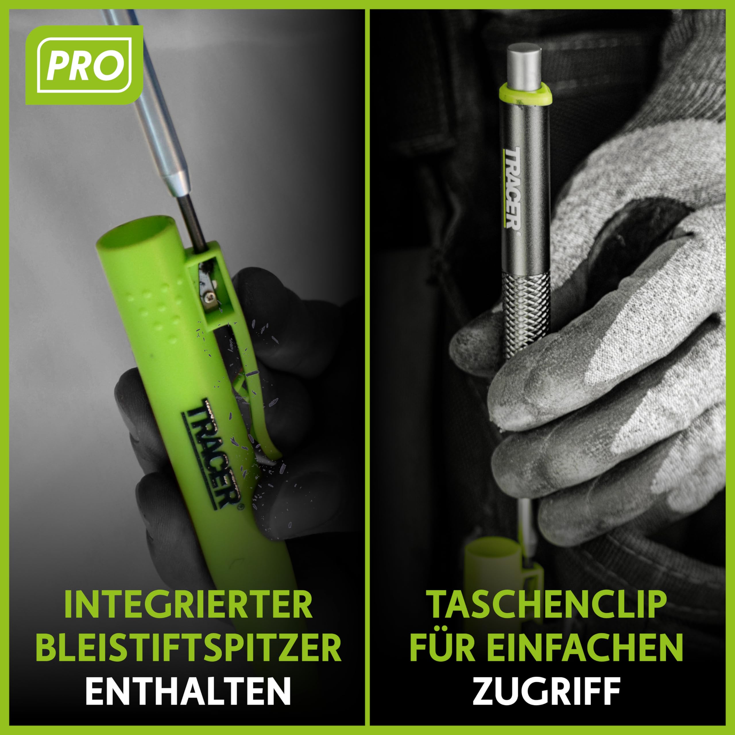 Tracer Pro Series Tieflochmarker AMK1-PRO Aluminium Baustift 145 mm