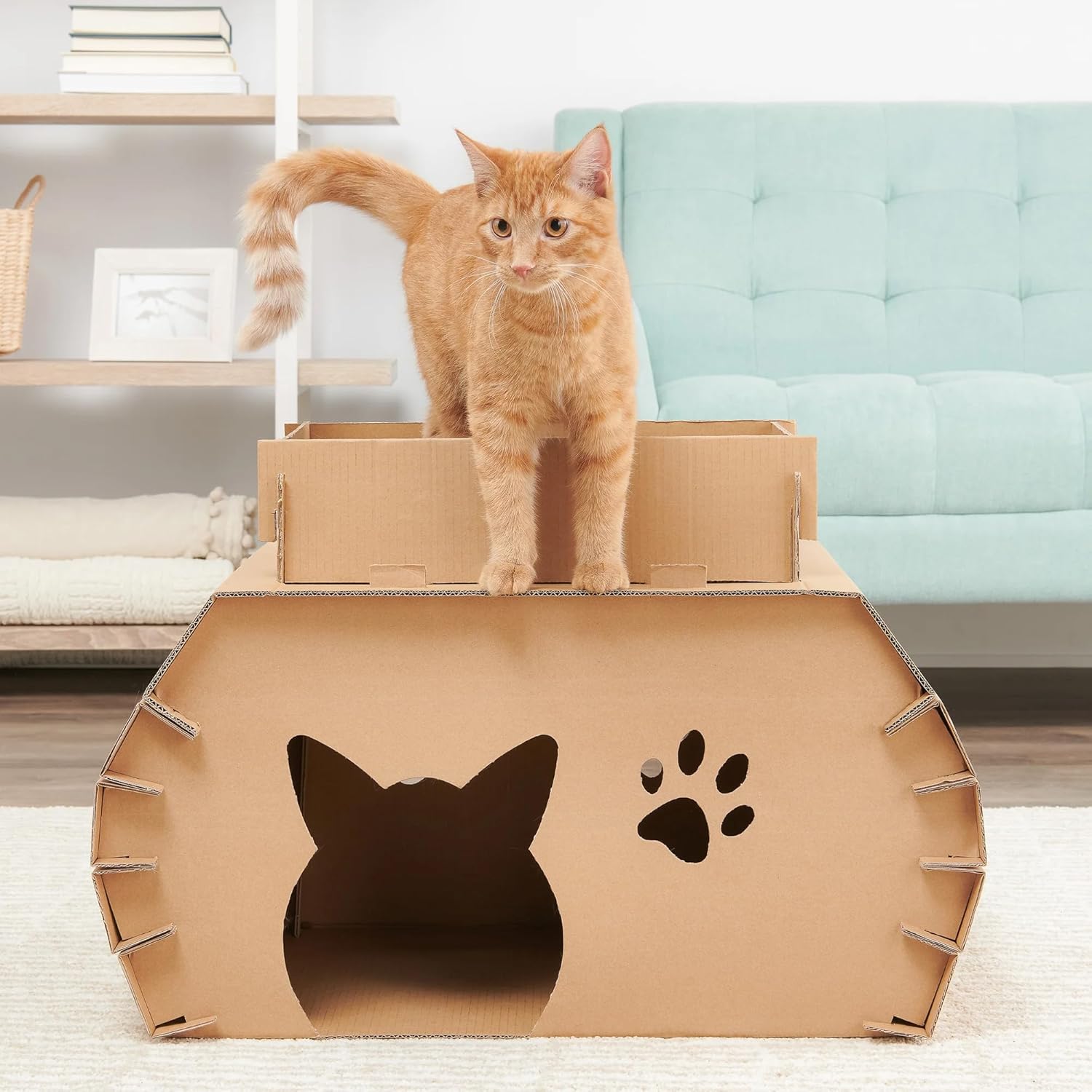 Carlson Cat Camper with Scratching Pad, Includes One Cat Door, Three Paw Windows, and One Cat Scratching Pad