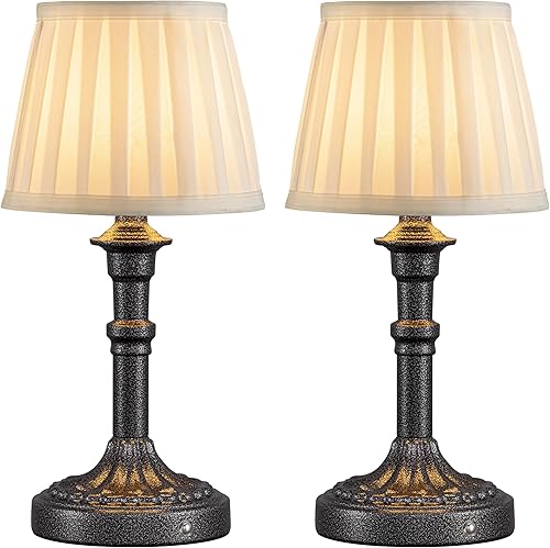Miniatura 15 de KDG Lámpara de mesa portátil inalámbrica, pantalla de tela LED, lámparas de escritorio pequeñas, iluminación alimentada por batería de 4000 mAh, luz