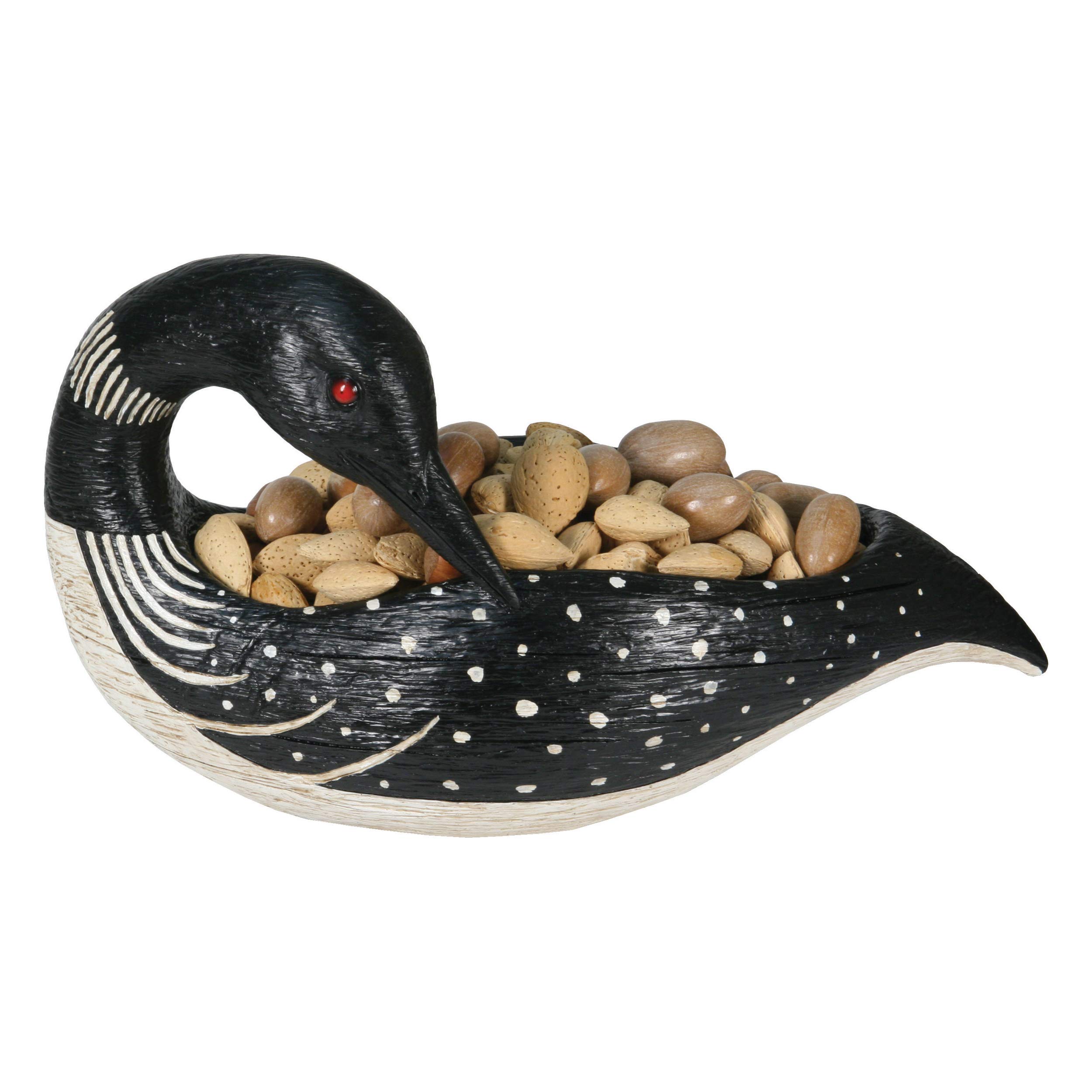 Rivers Edge Products Glass Candy Dish - Decorative Wildlife Berry and Fruit Bowl - Hand Painted Poly Resin