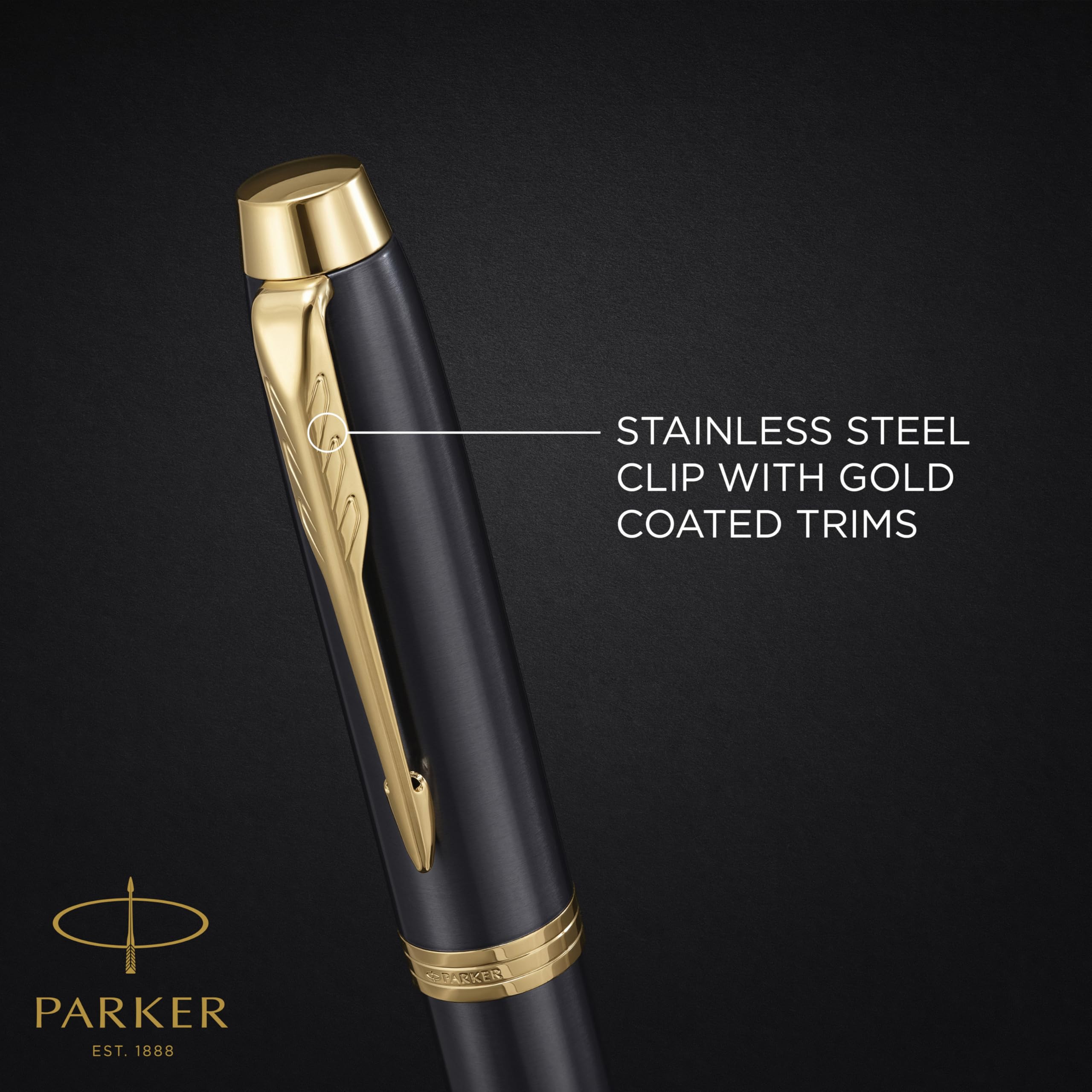 Amazon | PARKER IM 万年筆 | ゴールドトリム付きグレーラッカー