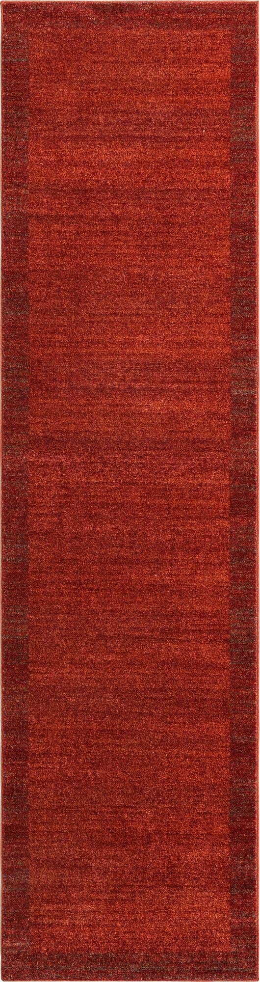 Rugs.com Angelica Collection Rug – 10 Ft Runner Terracotta Medium Rug Perfect for Hallways, Entryways